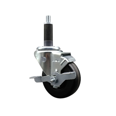 Service Caster 3-1/2'' Phenolic Swivel 1'' Expanding Stem Caster with Brake SCC-EX20S3514-PHR-TLB-1